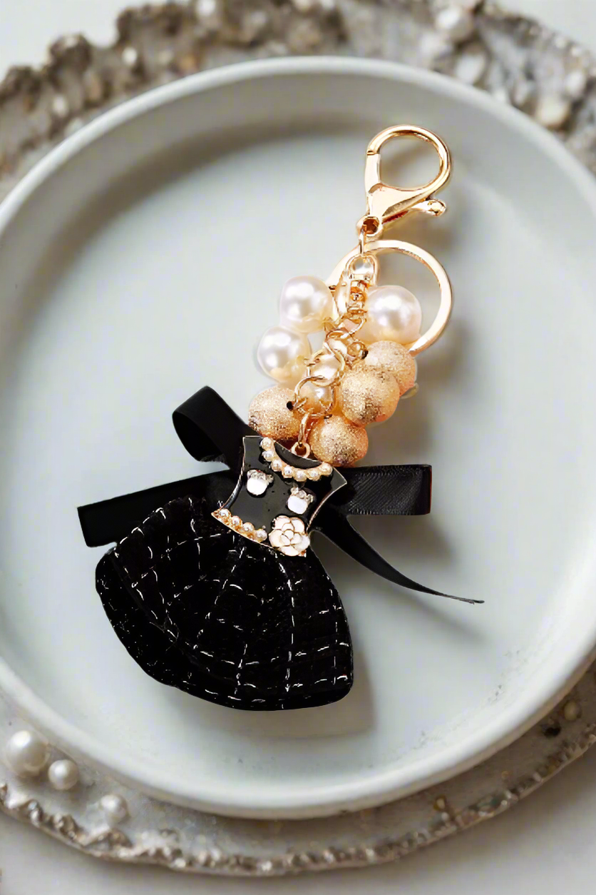 Black Dress Purse Charm