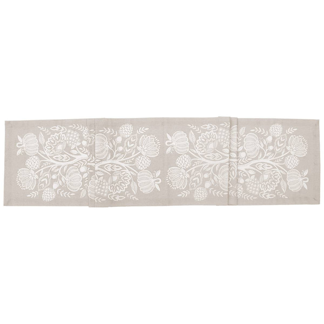 72" Francis Cream Cotton Table Runner Fall