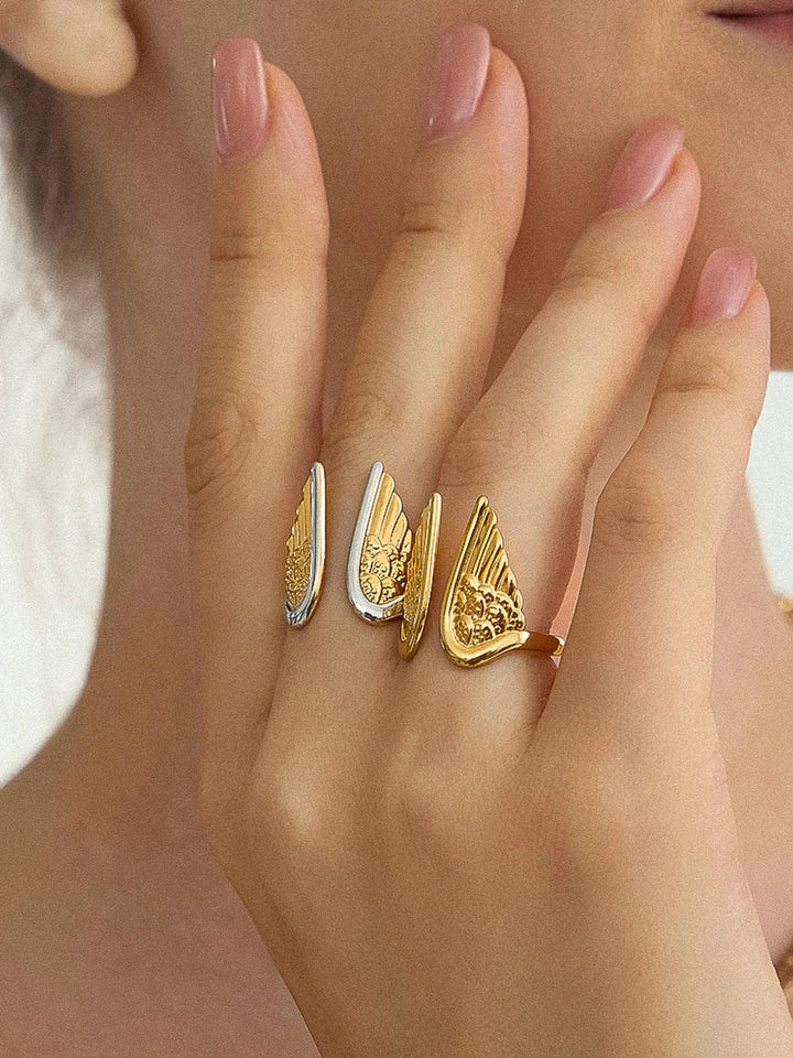 Silvane 18K Gold Non-Tarnish Angel Wing Ring Flânerie by MAIQ