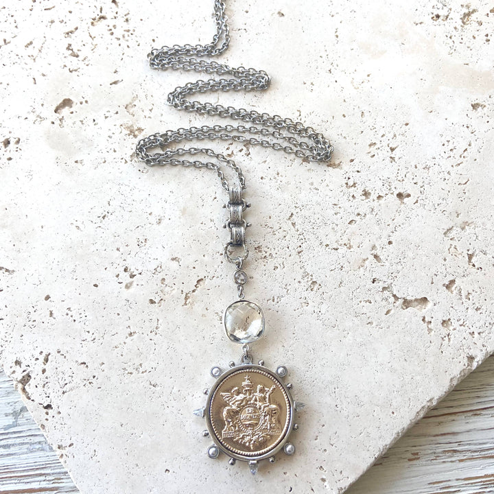 Coin necklace medallion jewelry French boutique