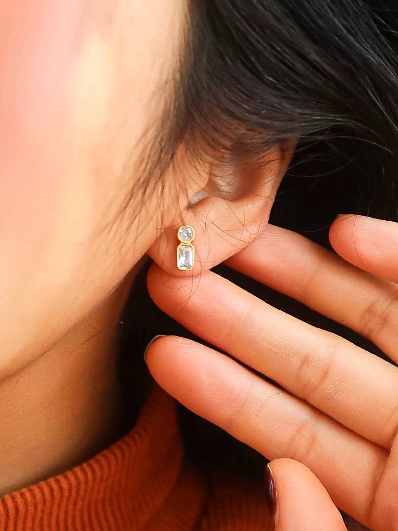Zaid 18K Gold Non-Tarnish Mini CZ Stud Flânerie by MAIQ