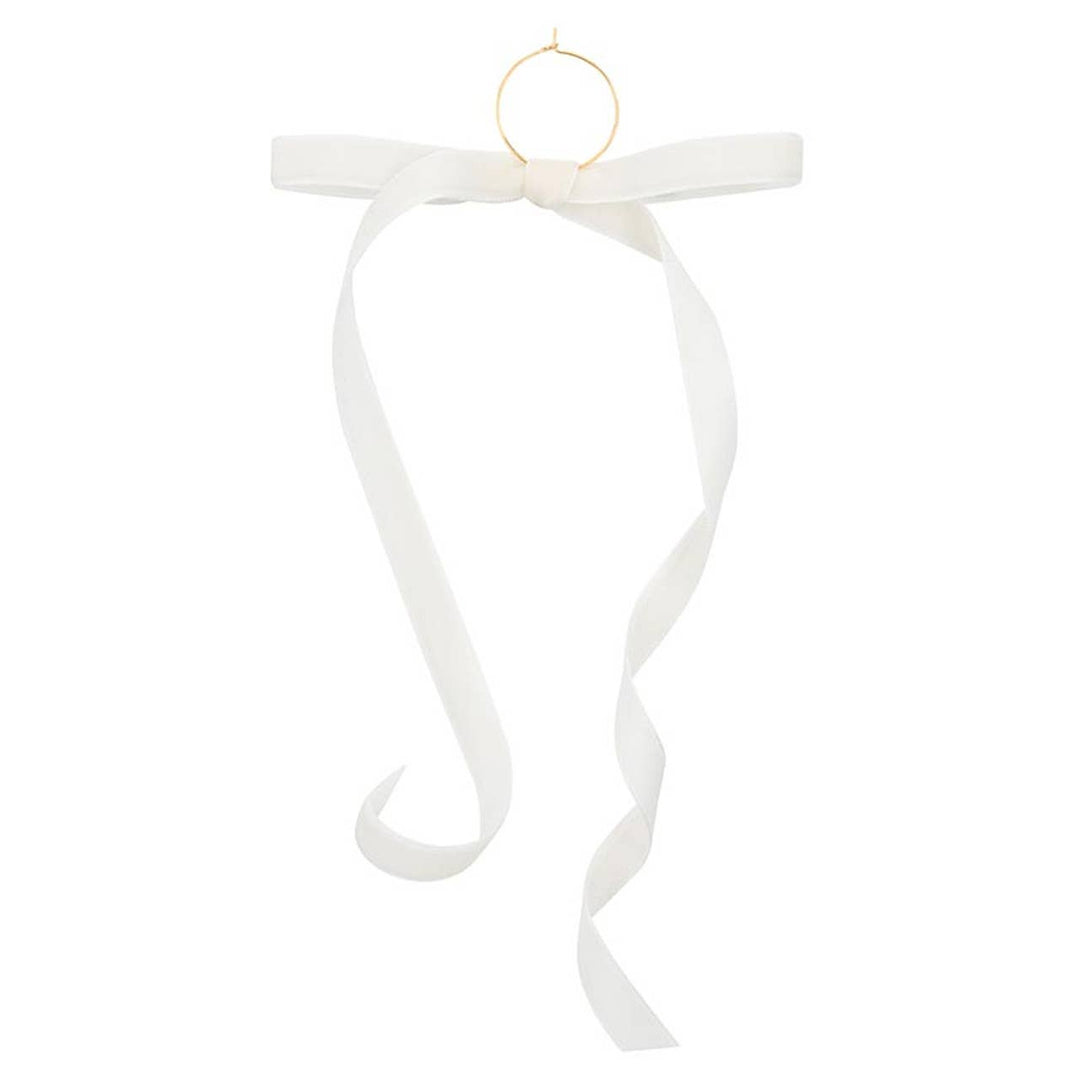 Velvet Bow Wine Charms - Green - Set of 6
