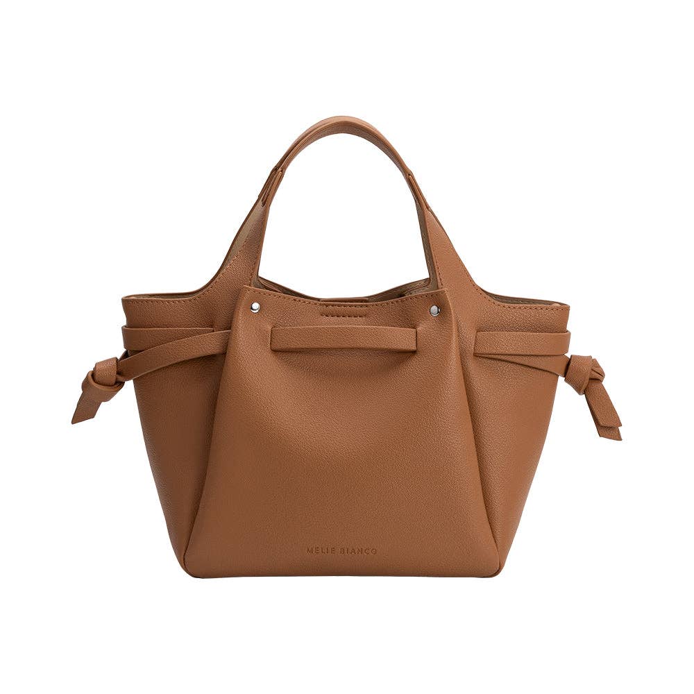 Avril Caramel Recycled Vegan Leather Top Handle Bag Melie Bianco