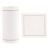 Solid White Rabbit Cocktail Napkin Gold Border