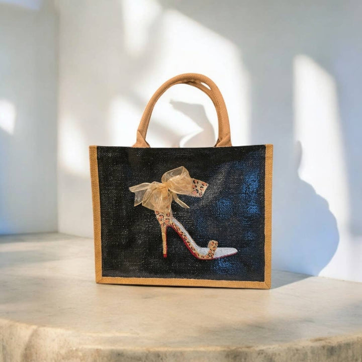 Animal Print Red Bottom Stiletto Tote Bag