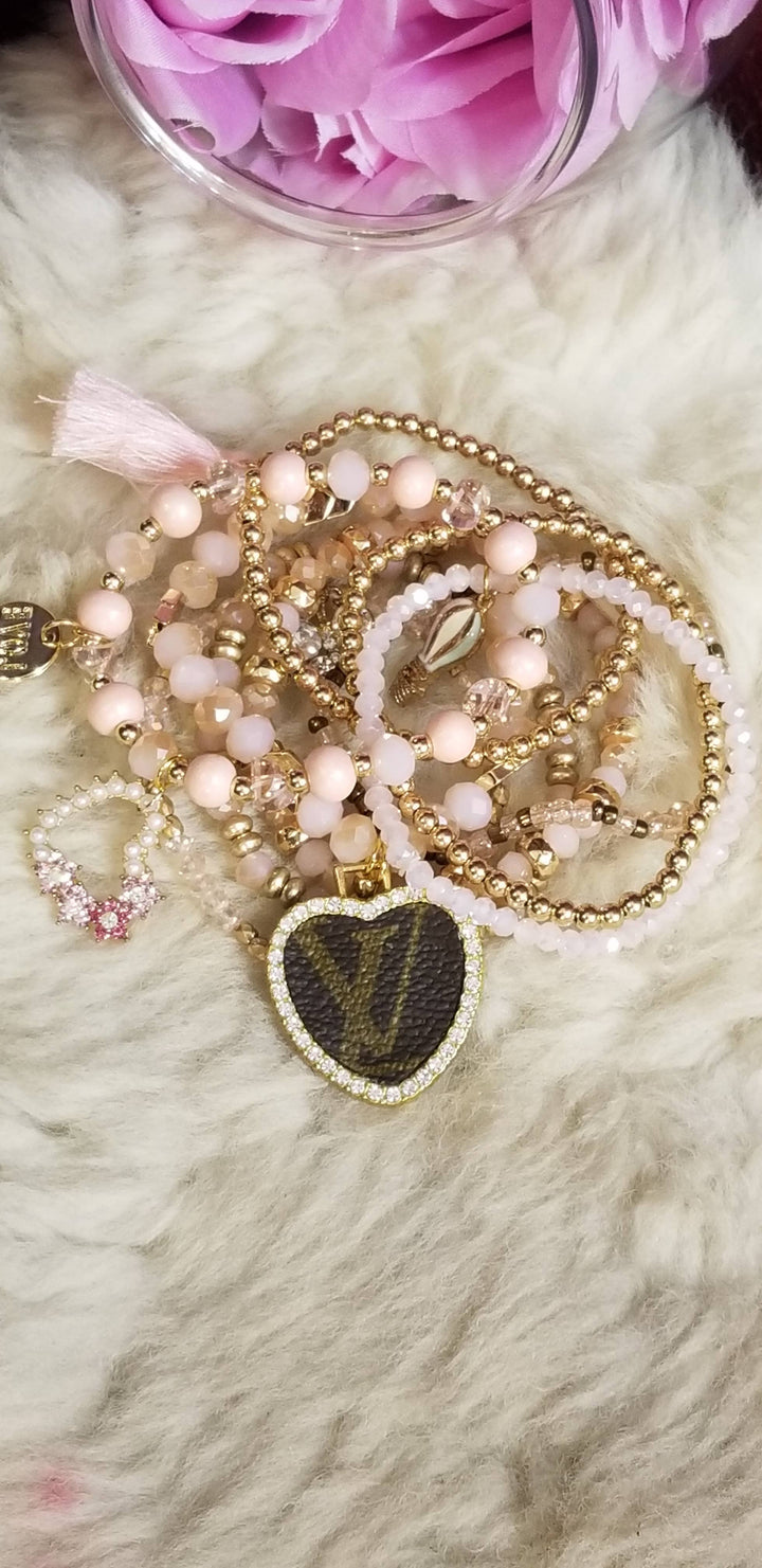 LV pink stack bracelet