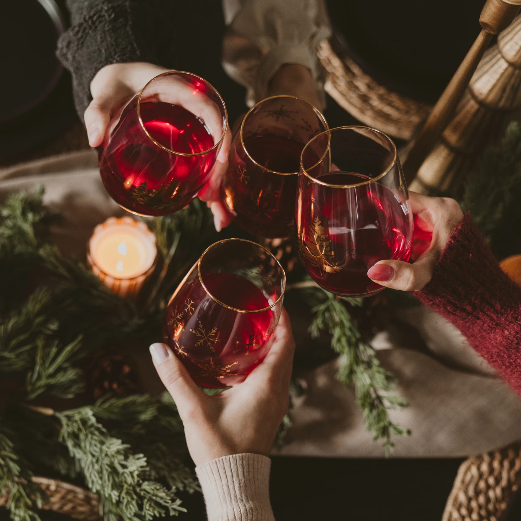 *NEW* Trees Stemless Wine Glasses, Boxed Set of 2