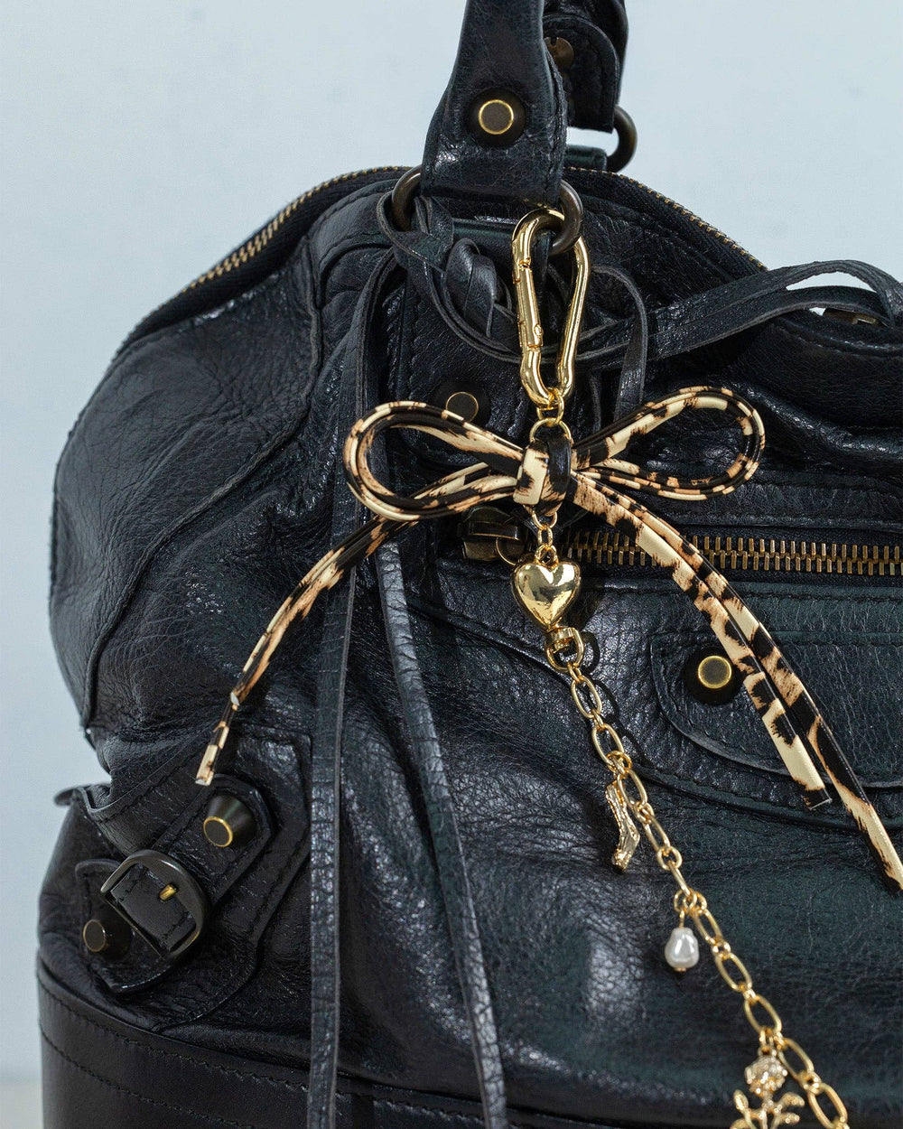 Leopard Bow Clip Bag Charm Sessori