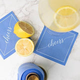 Cotton Cocktail Napkin Roll - Summer Dreaming White "Cheers" Entertaining Essentials