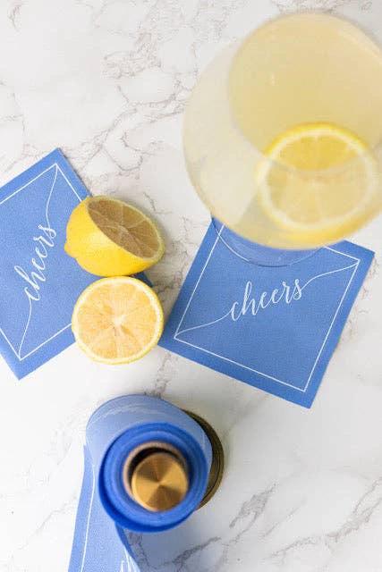 Cotton Cocktail Napkin Roll - Summer Dreaming White "Cheers" Entertaining Essentials Toasting With Tara