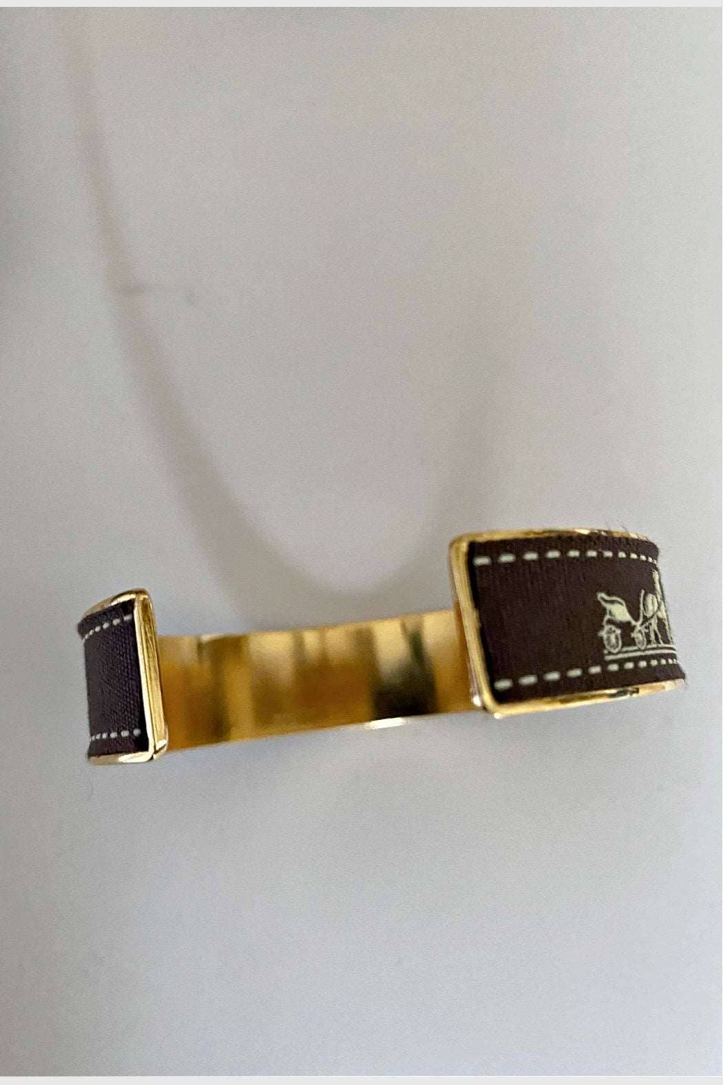 Brown Ribbon Cuff Bracelet