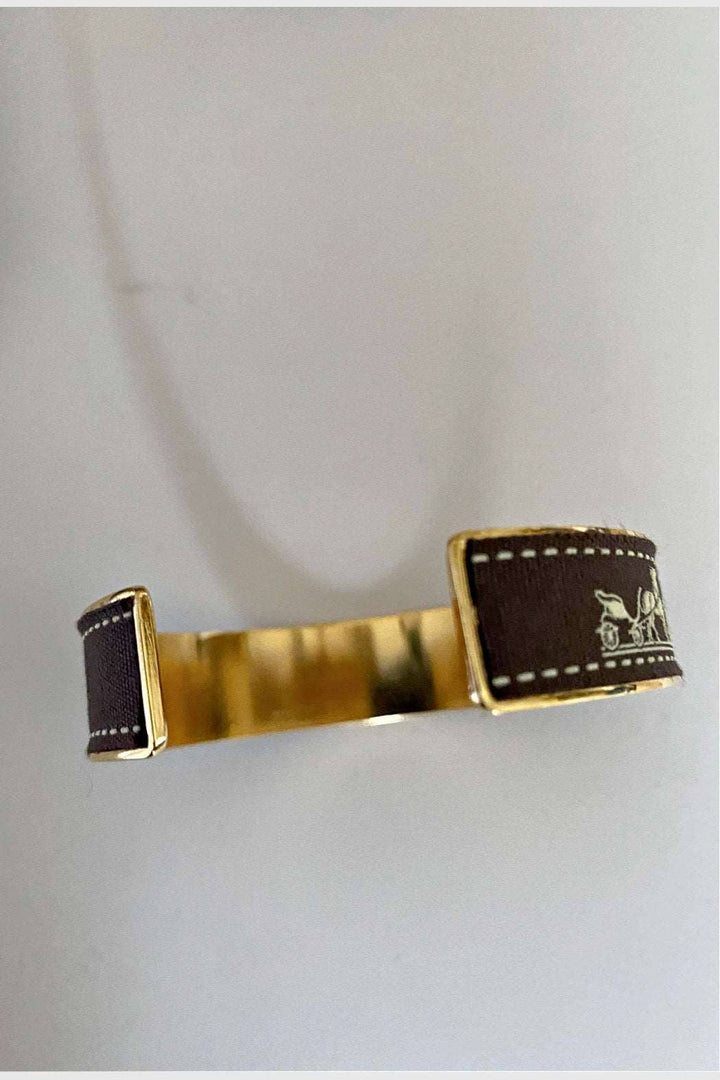 Brown Ribbon Cuff Bracelet