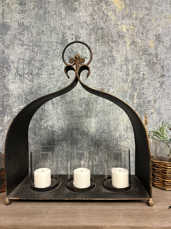 Cast Iron Triple Candleholder