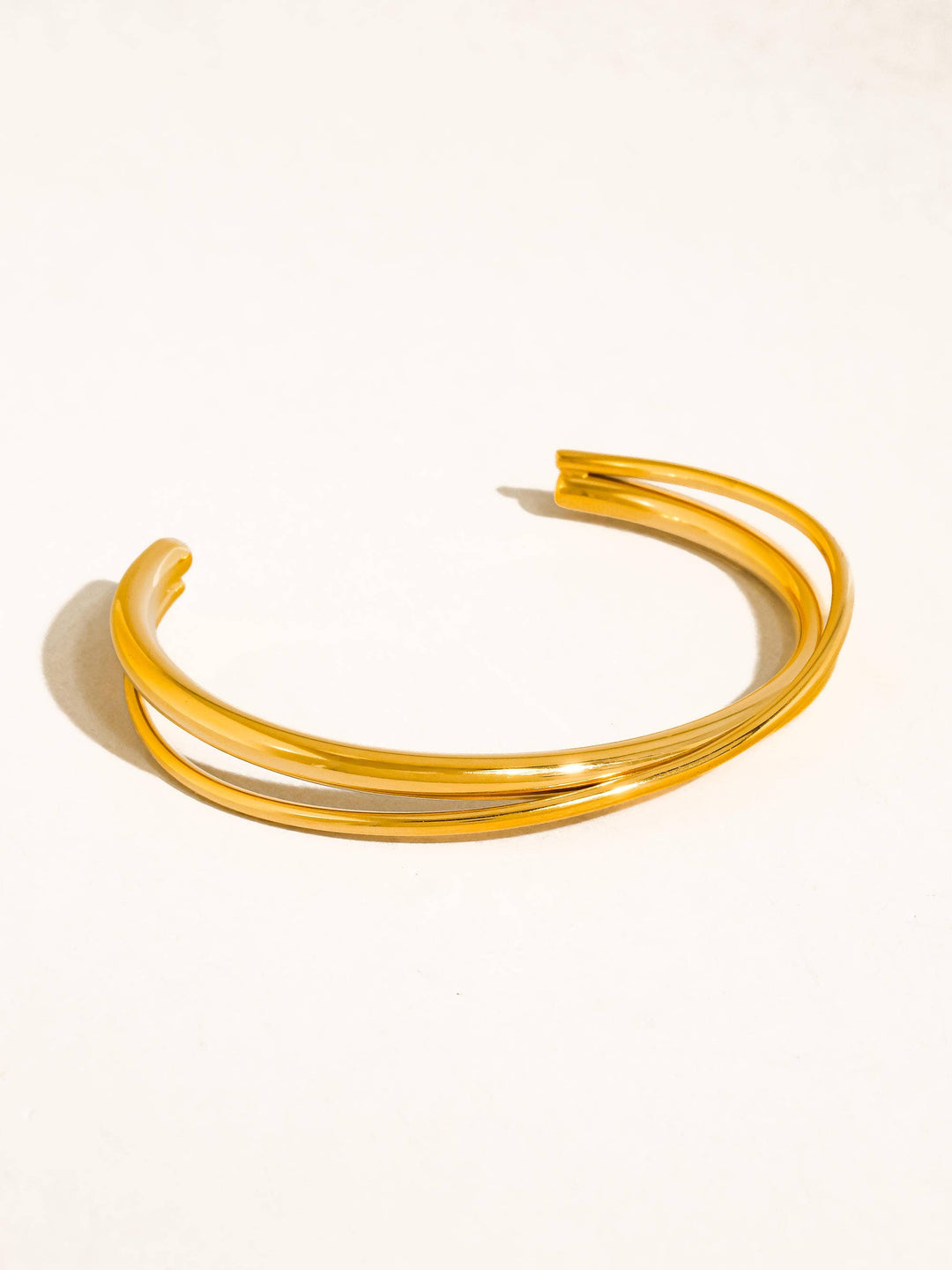 Rivoli 18K Gold Non-Tarnish Crossover Cuff Bracelet