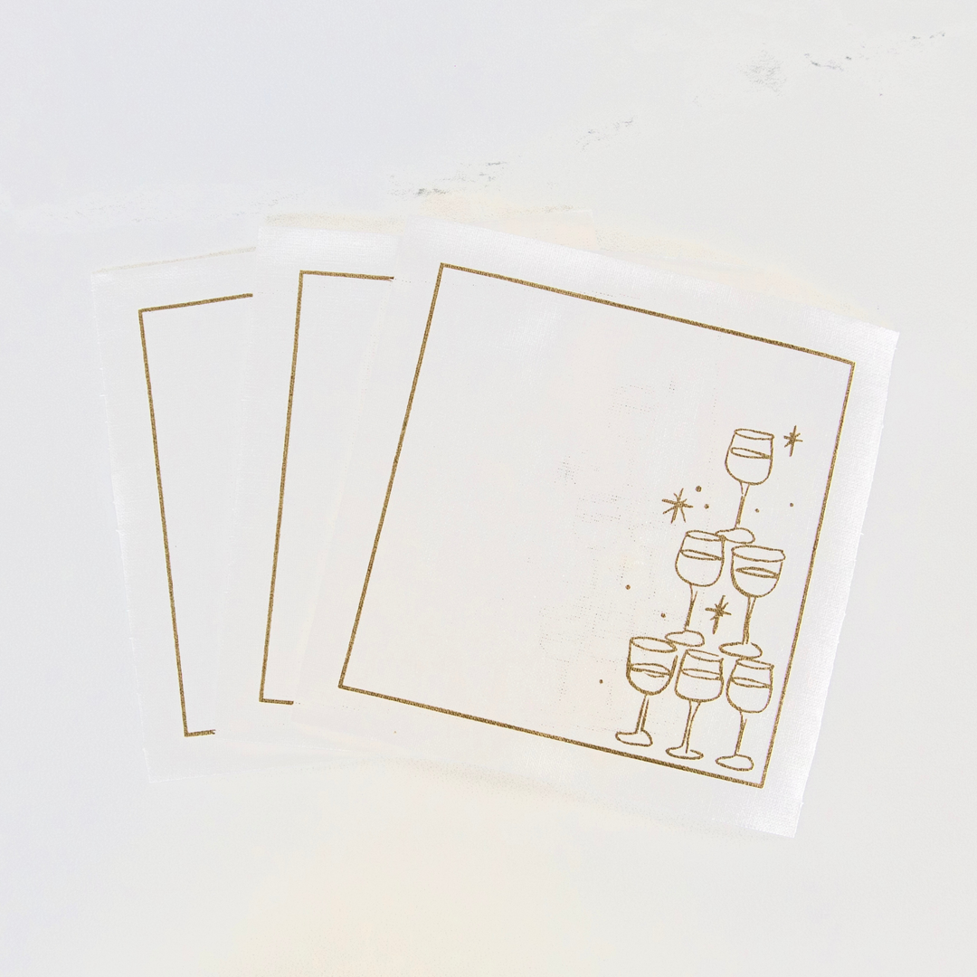 Golden Bubbles Cocktail Napkins
