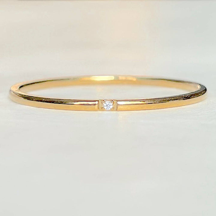 Dainty Gold Ring - Waterproof Thin Gold Band - Diamond Ring
