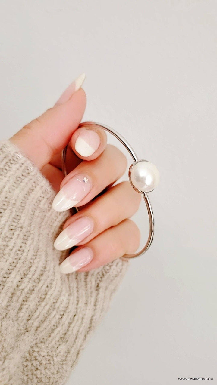 Floating Freshwater Pearl Bracelet in Sterling Silver