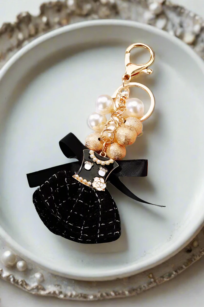 Black Dress Purse Charm