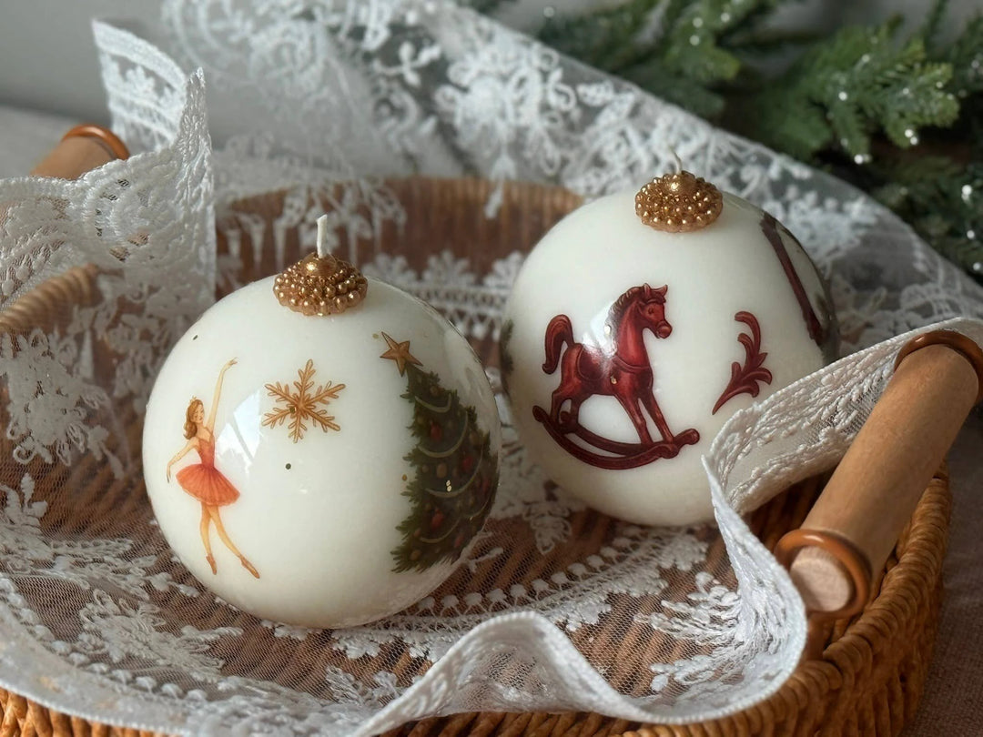 Christmas Candle Ornament | Vintage Style Christmas candle