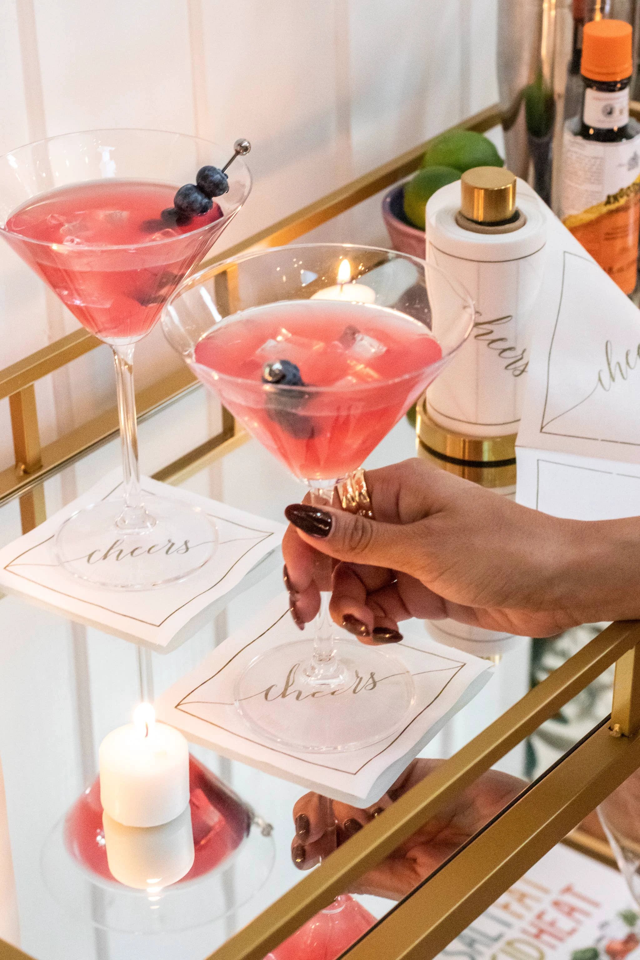 Golden Salute Cheers Luxury Disposable Cocktail Napkins