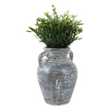 Decorative Vase - Blue/White Terracotta 2-Handle, 9.5 in Sagebrook Home