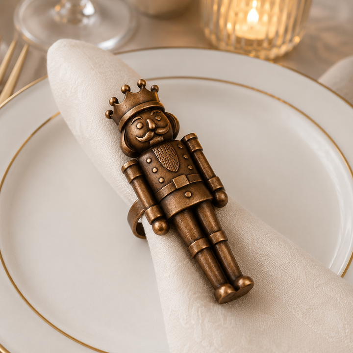 Copper Nutcracker Napkin Rings – Set of 4