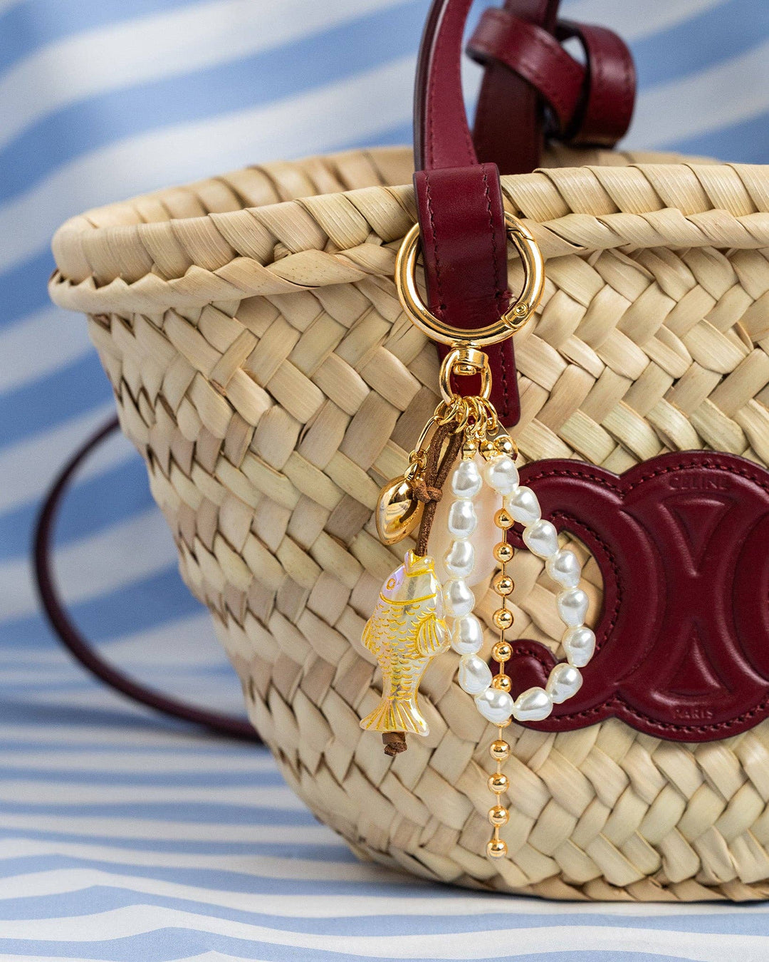 Iridescent Fish Pearl Loop Coastal Bag Charm Sessori