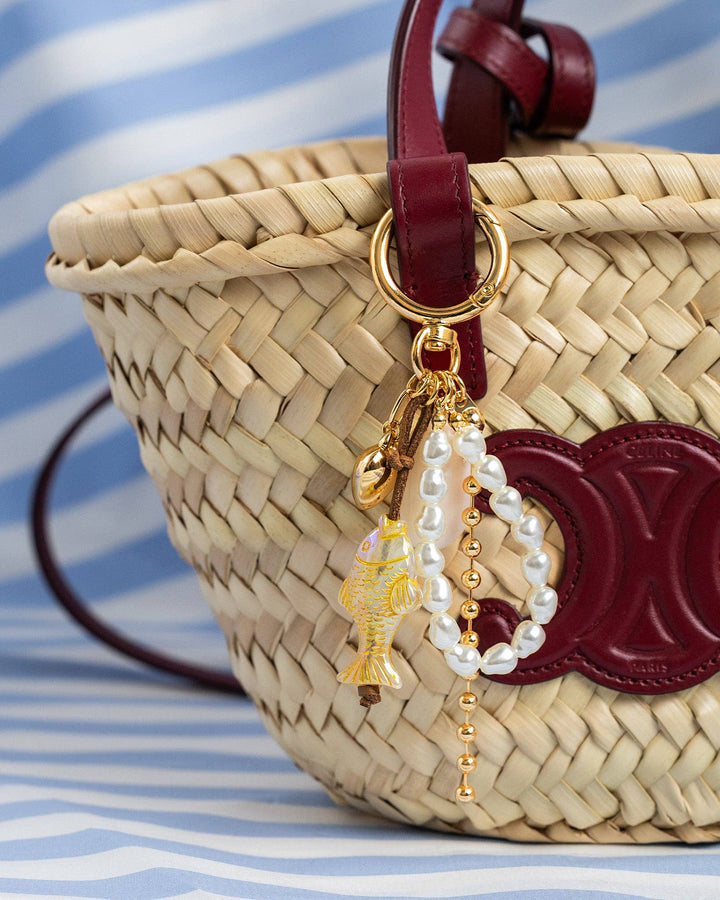 Iridescent Fish Pearl Loop Coastal Bag Charm Sessori