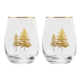 *NEW* Trees Stemless Wine Glasses, Boxed Set of 2