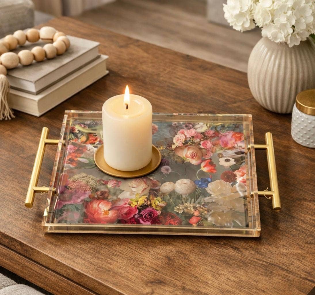 Spring Floral Acrylic Serving Tray The Tray girl & more