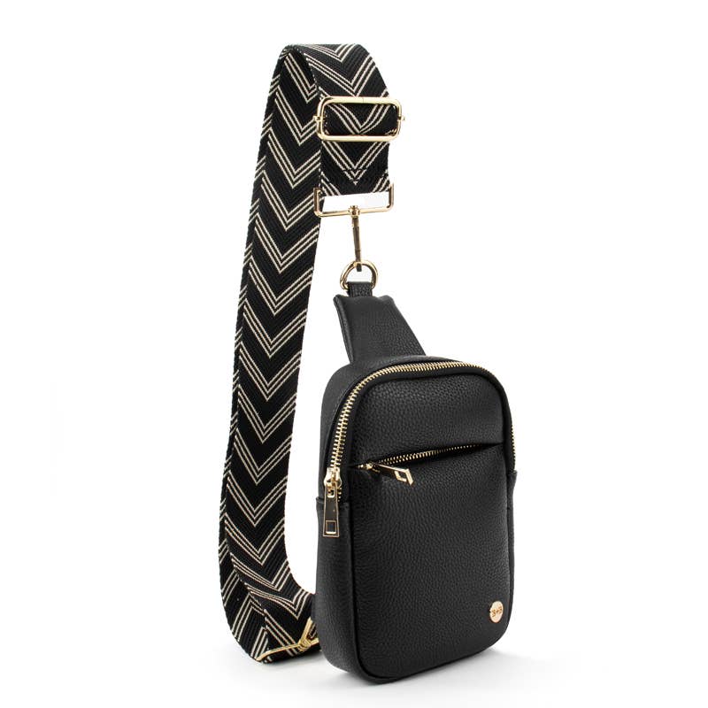 The Harlow |  Sling Bag with Chevron Strap | 3 Colors