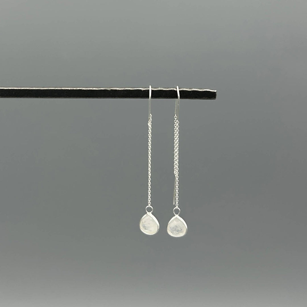 Silver Teardrop Stone Threaders