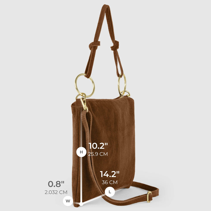 Italian Genuine Suede Shoulder Bag | Modena