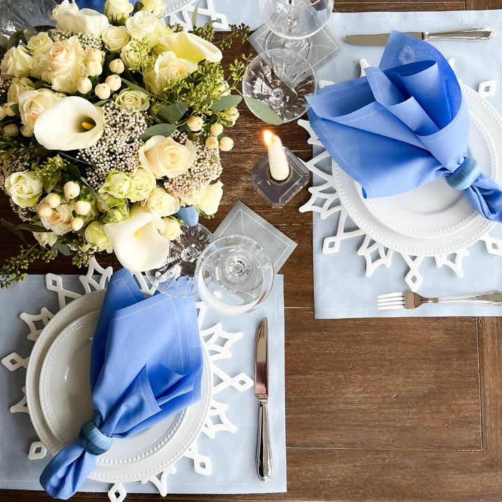 Cotton Cocktail Napkin Roll - Silver Fox White "Cheers" Entertaining Essentials Toasting With Tara