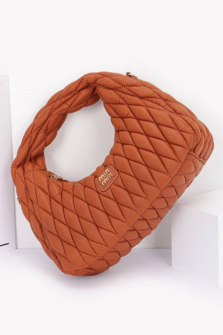 Quilted Faux Leather Hobo Bag