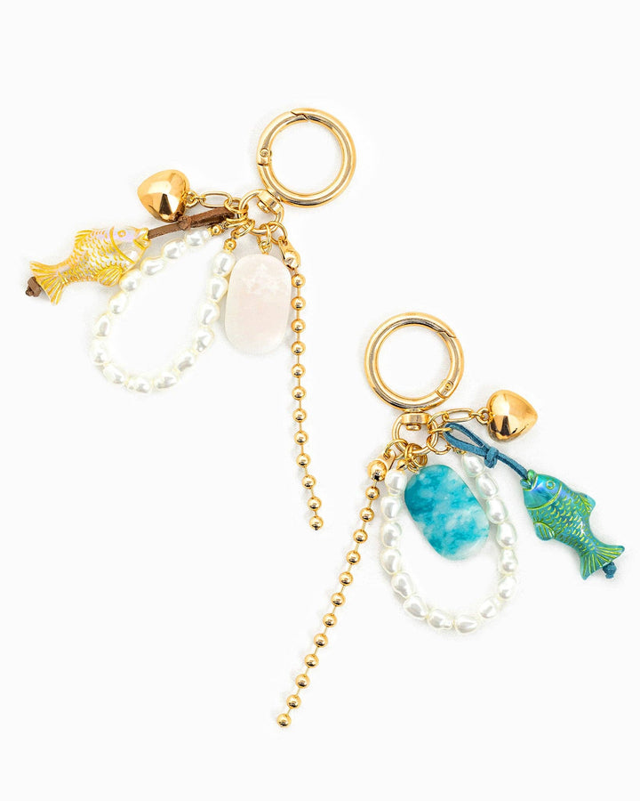 Iridescent Fish Pearl Loop Coastal Bag Charm Sessori