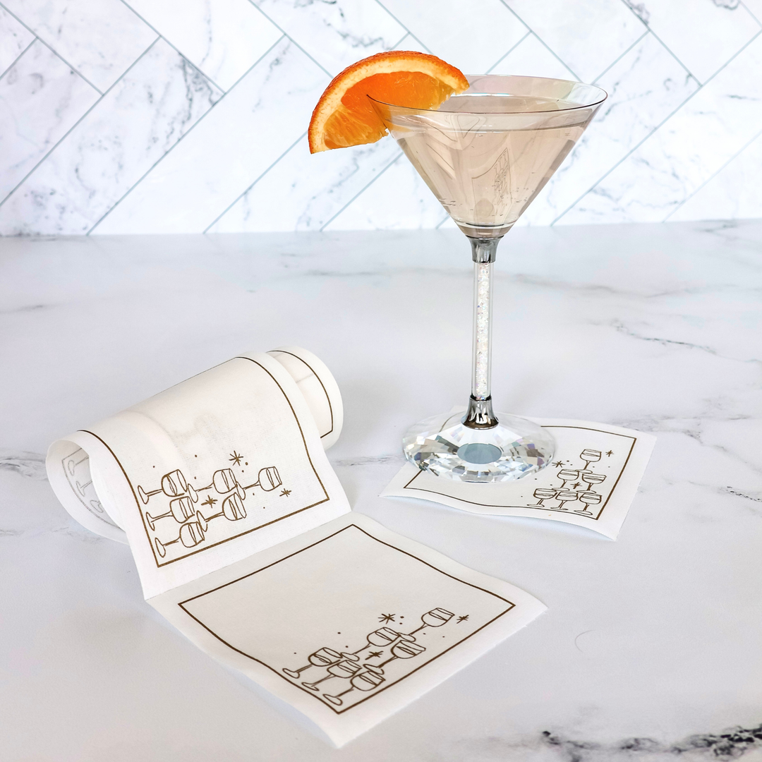 Golden Bubbles Cocktail Napkins