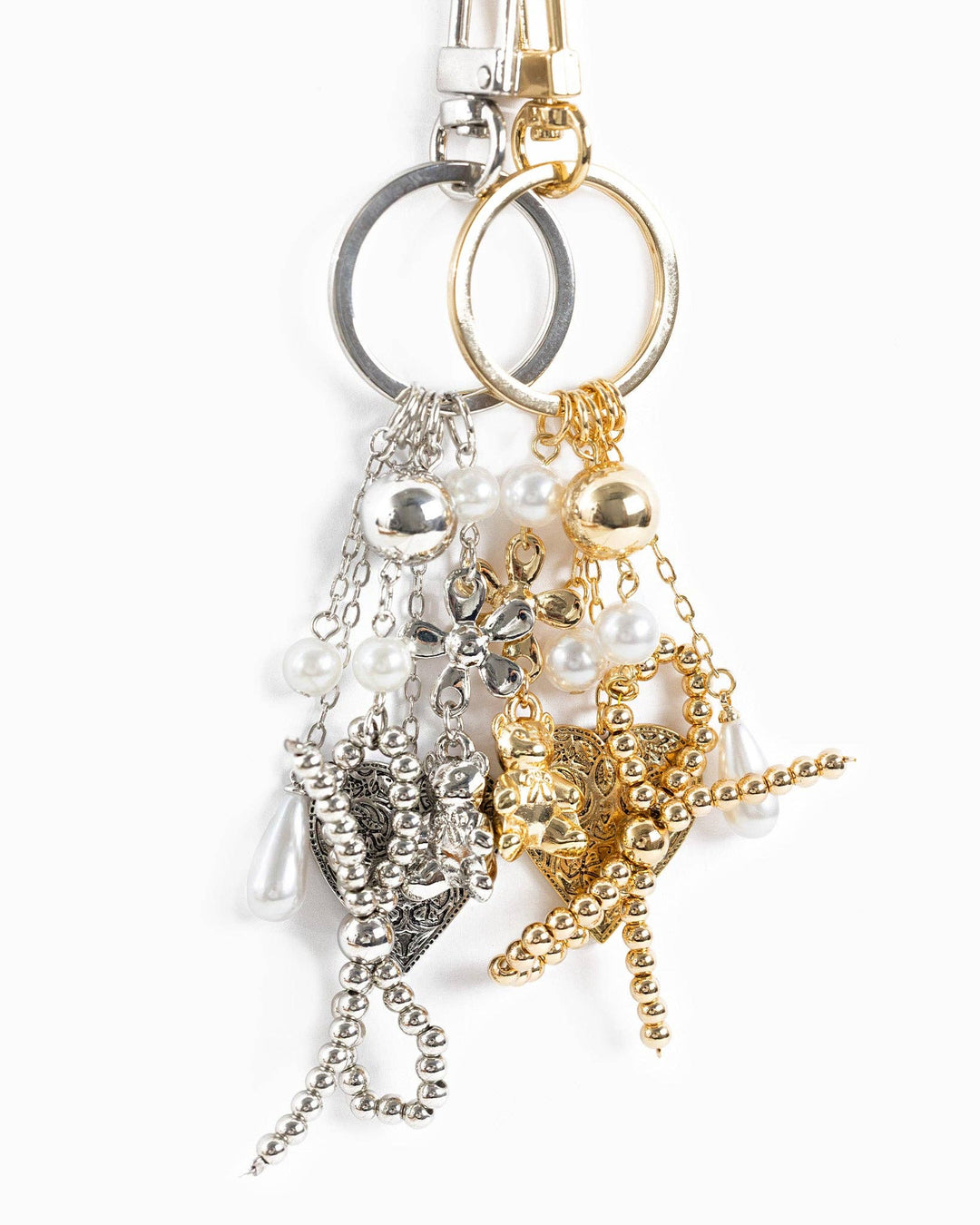 Romantic Whimsy Vintage Heart &amp; Pearl Bag Charm Sessori