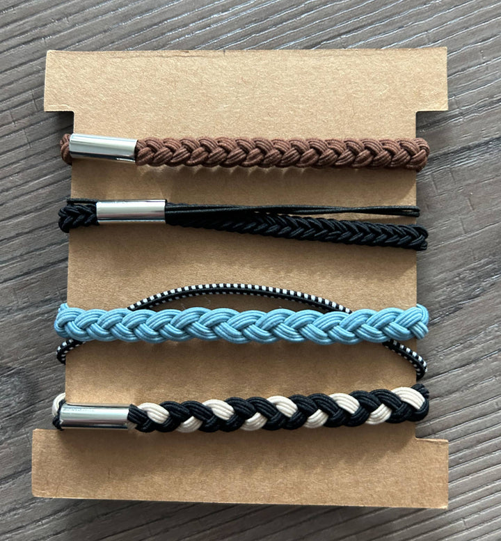 Hair Tie Bracelet Sets: Plain Gold