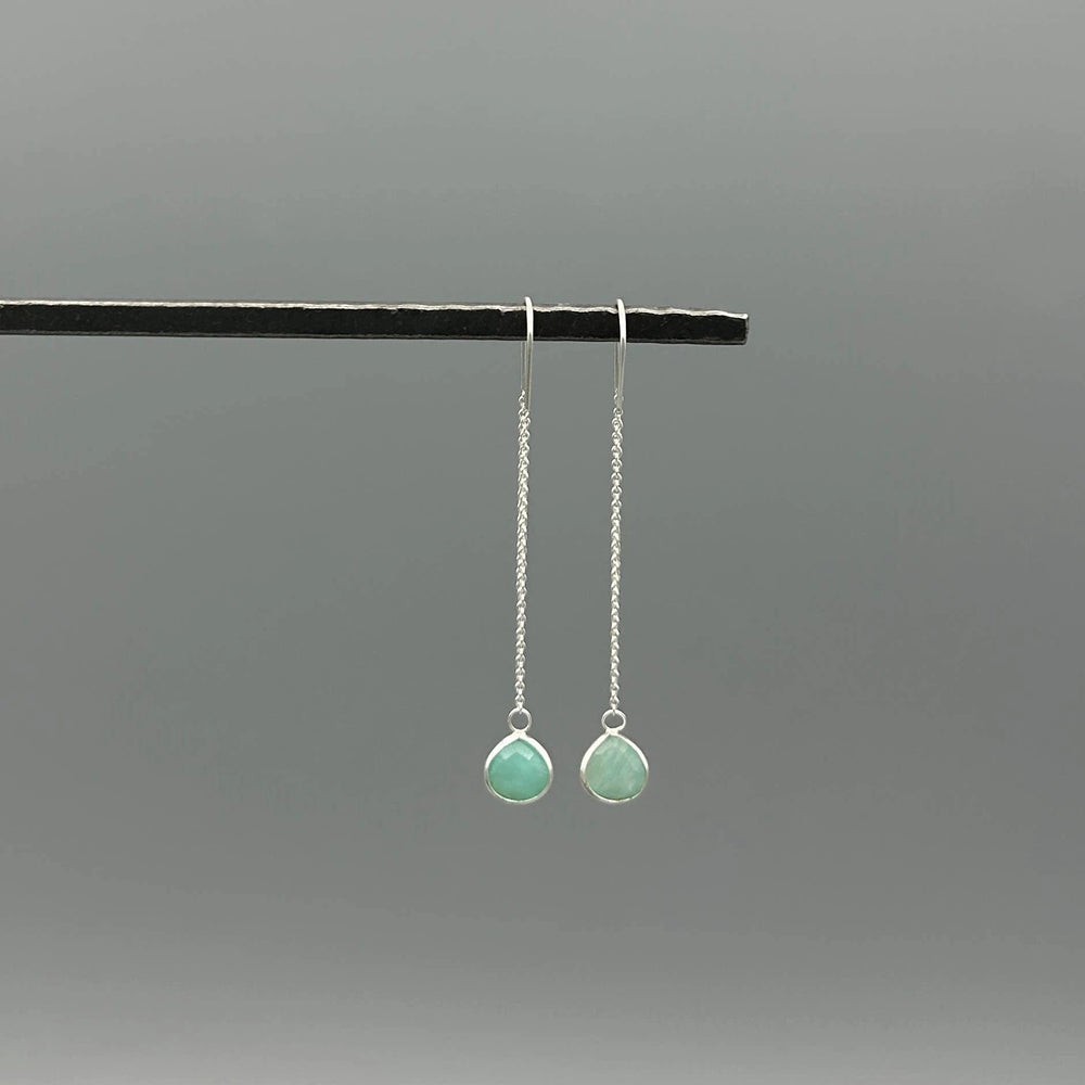 Silver Teardrop Stone Threaders