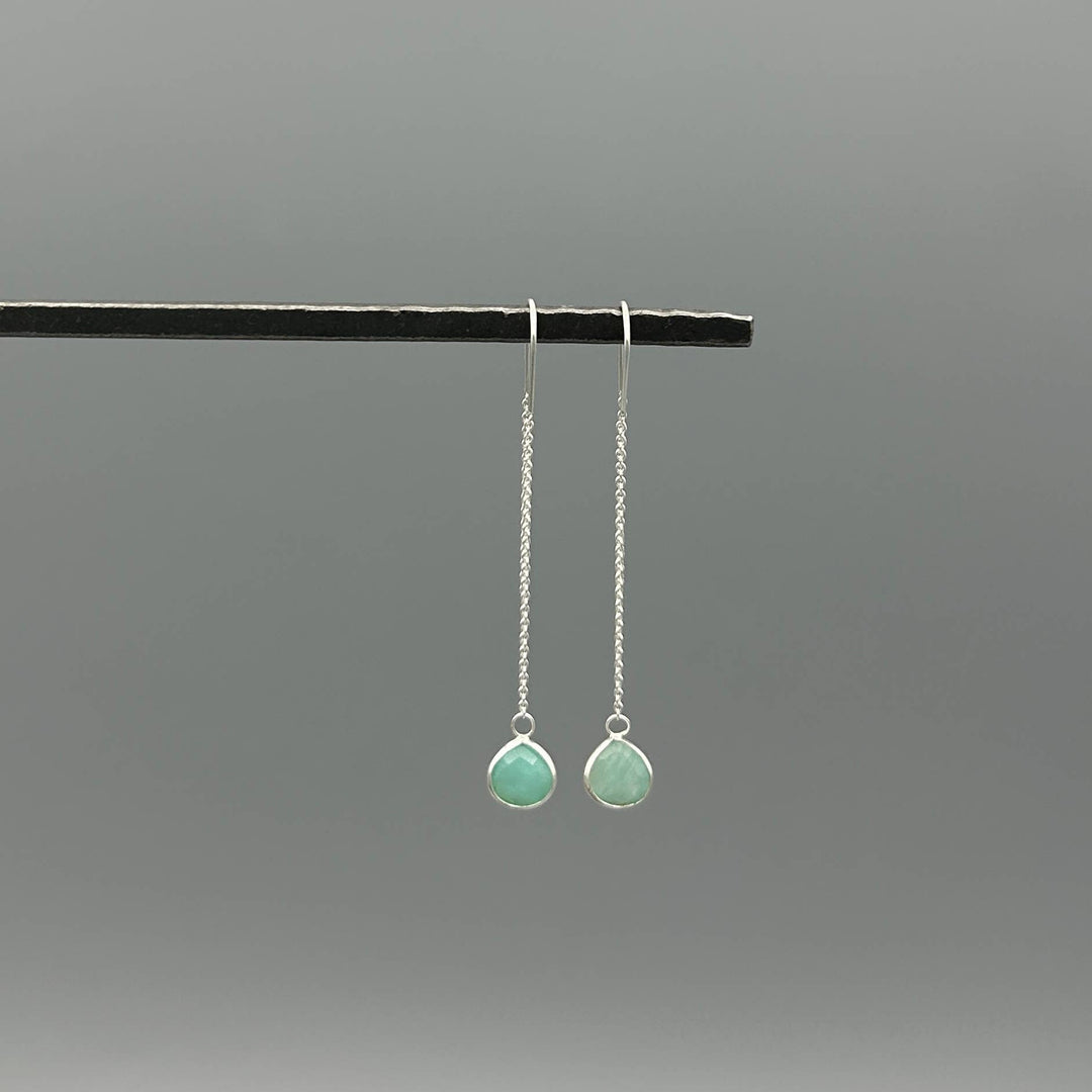 Silver Teardrop Stone Threaders