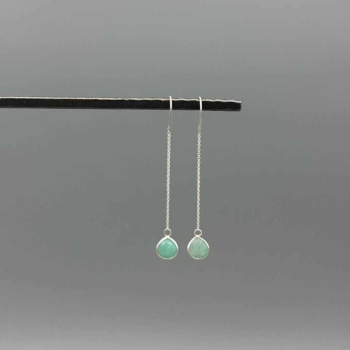 Silver Teardrop Stone Threaders