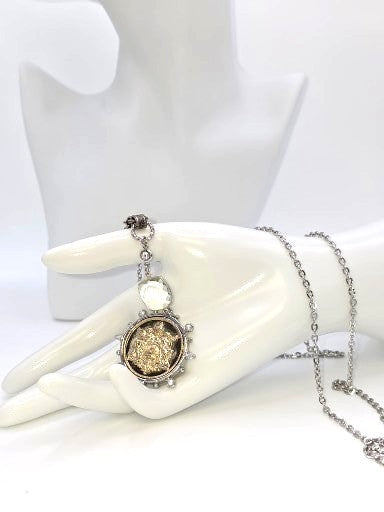 Coin necklace medallion jewelry French boutique VB&amp;CO Designs Handmade Jewelry