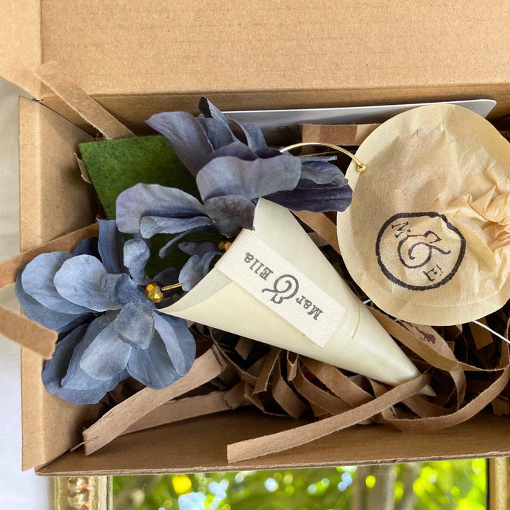 Gertrude's Flower Earrings ( Denim Blue )