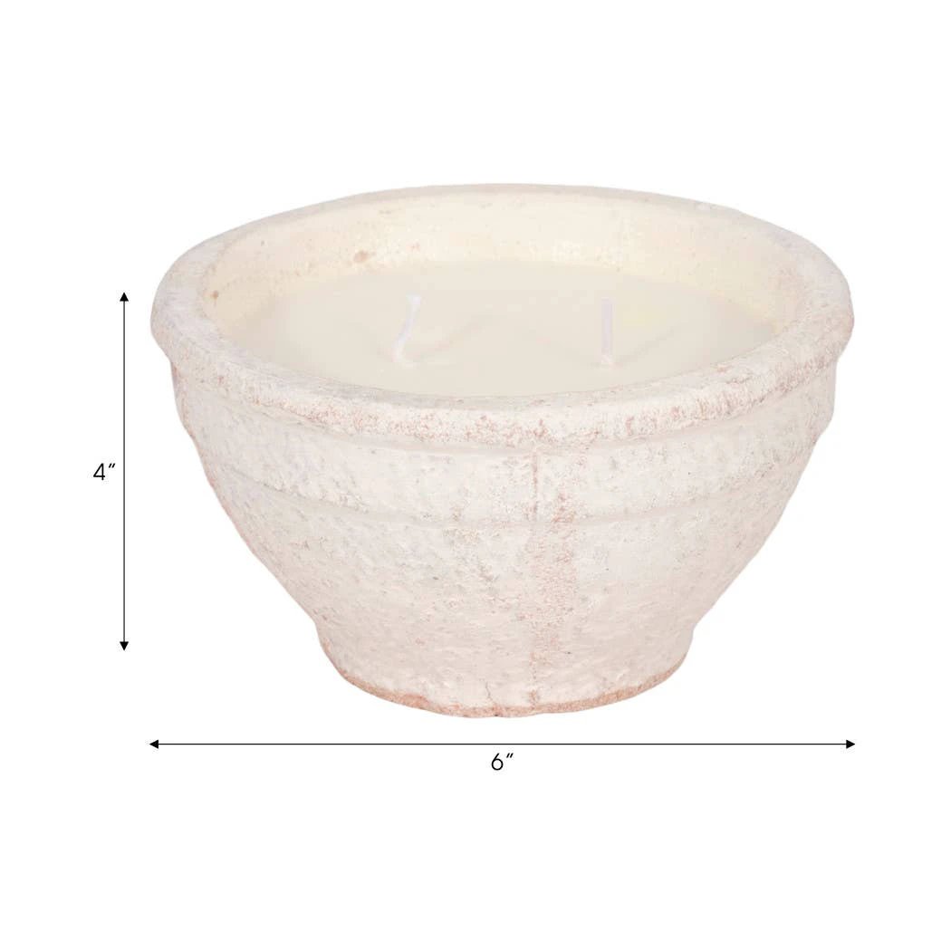 Ceramic Sea Salt and Lemon Bowl Candle - White, 14 Oz Sagebrook Home
