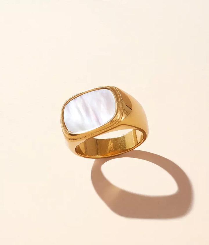 Mother of Pearl Signet Ring
