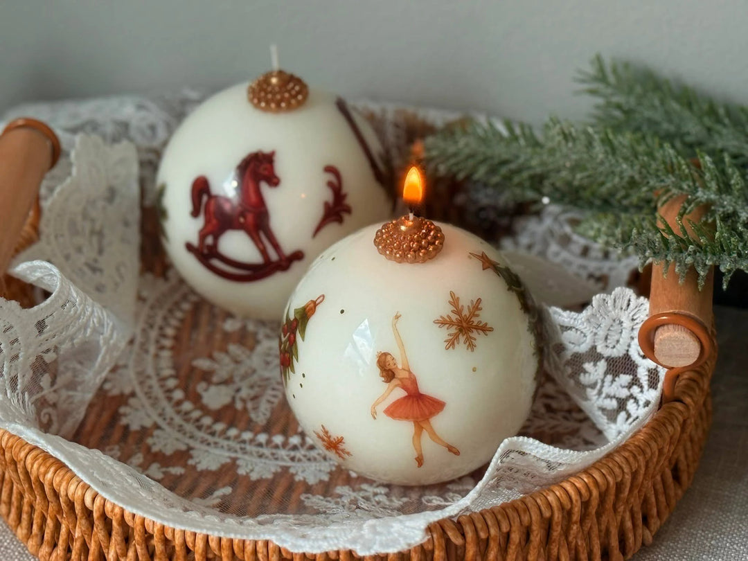 Christmas Candle Ornament | Vintage Style Christmas candle