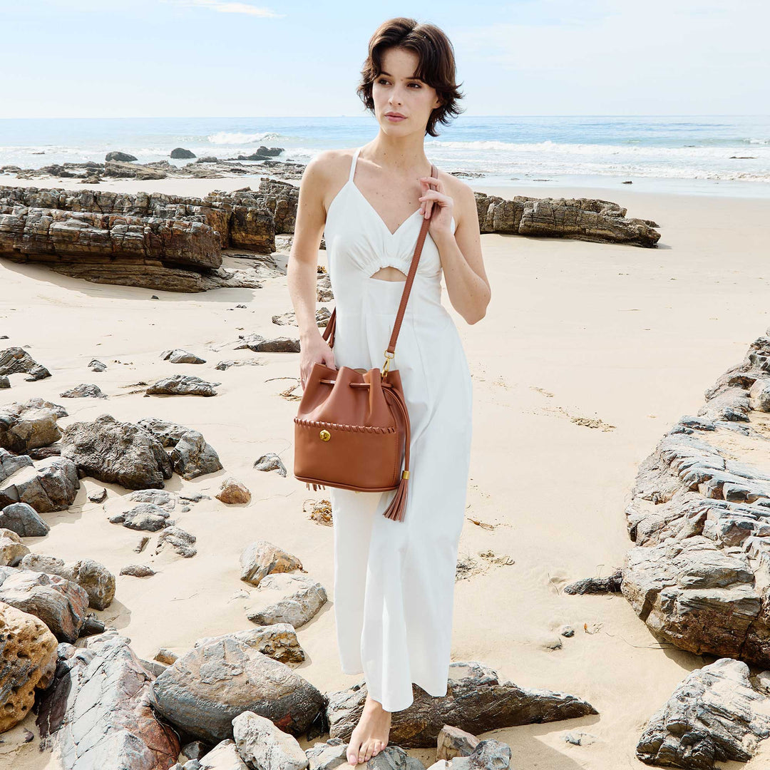 Janae Black Recycled Vegan Leather Top Handle Bag