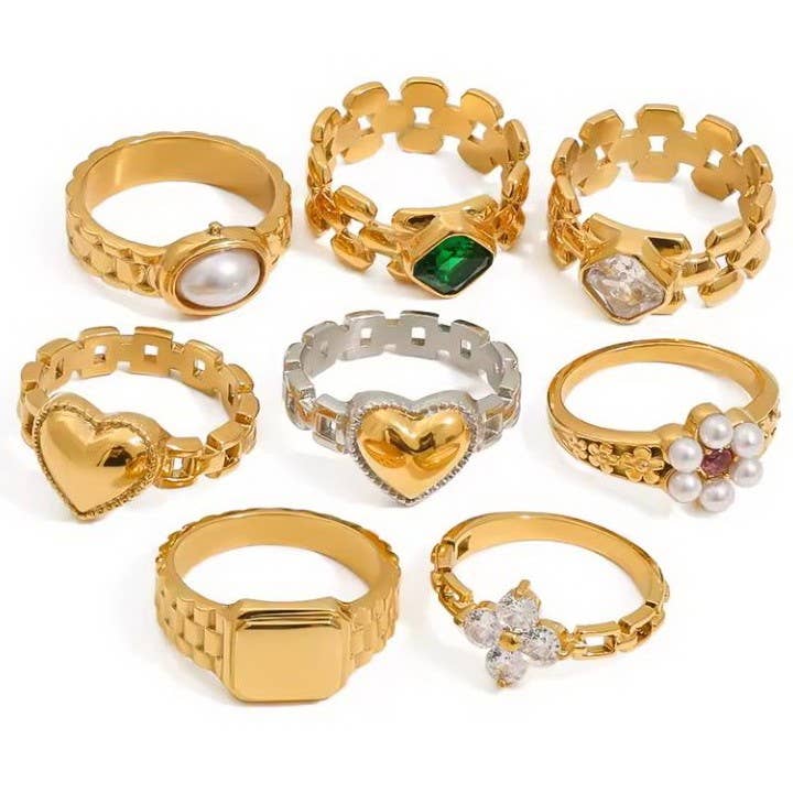 18K STAINLESS STEEL TARNISH FREE  RINGS | 40R119