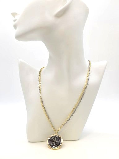 Compass coin necklace travel souvenir non tarnishing VB&amp;CO Designs Handmade Jewelry